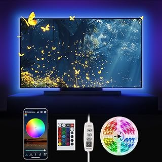 Nixtrve LED TV Hintergrundbeleuchtung, TV LED Strip 3M USB Bluetooth LED Streifen für 40-50 Zoll…