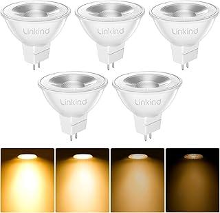 Linkind Dimmbar GU5.3 LED Lampe 5.5W, entspricht 50 Watt, 2700K Warmweiß 12 Volt AC/DC MR16 LED …