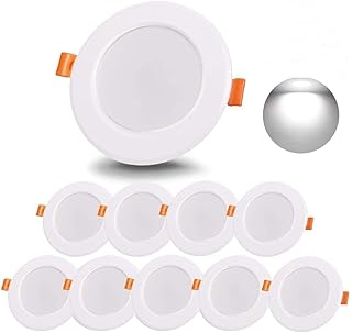Bonnov LED-Einbaustrahler, 10 Stück, 8 W, 800 lm, entspricht 80 W, extra flach, Kaltweiß, 6000 …
