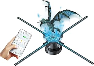 Missyou 70cm 3D Hologramm Projektor, 832 LED, WiFi Steuerung, Bluetooth, 700 Video-Materialien, A…