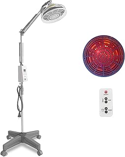 YUNCHI 275 Watt TDP und Infrarottherapielampe mit Ständer, Timer und Fernbedienung, Rotlichtther…