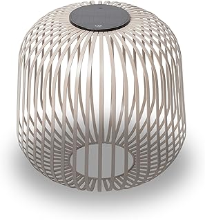 LUUK Studio Portable Solar Gartenleuchte, großes Windlicht für draußen, LED Tischlaterne, Balk…