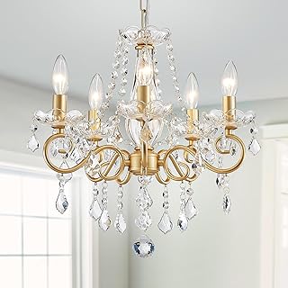 WUZUPS Kristall Kerze Kronleuchter Pendel Flushmount Deckenleuchte Moderne Beleuchtung für Schla…