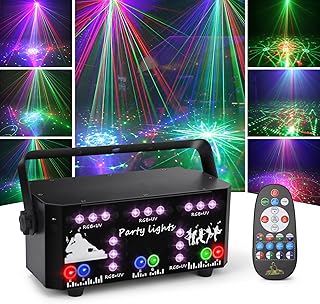 Discolicht Partylicht mit Fernbedienung, DMX Musikgesteuert Disco Licht Party Lichter mit Strobos…