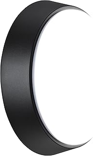 Luceco LED Eco Außenleuchte Rund, Außenlampe 10 Watt, Wandleuchte IP54 Wasserfest, Schwarz und …