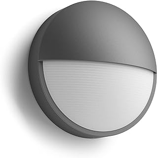 Philips Capricorn LED Outdoor Wandleuchte (6 W), wetterfeste Außenleuchte in rundem Design, ener…