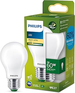 Philips LED Classic ultraeffiziente E27 Lampe (60 W), matte LED Lampe mit warmweißem Licht, ener…