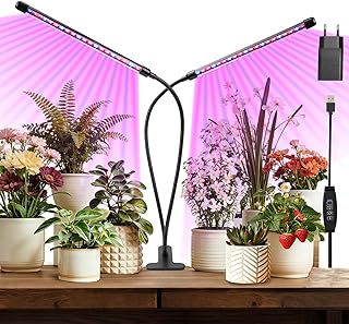 Pflanzenlampe LED Vollspektrum Grow Light mit Timer & 10-Stufig Dimmbar – Hoher PPFD für Hydro…