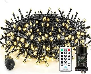 Bzavor Led Lichterkette Strom 15M 100 LED mit Fernbedienung Timer Merkfunktion Steckdose IP65 Was…