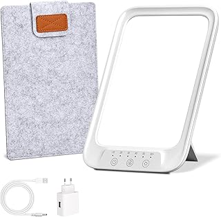 NIKYJM Tageslichtlampe 20000 Lux, Lichttherapielampe mit 3 Farbtemperaturen, 10 Helligkeitsstufen…