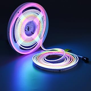 TOPAI 24V Seitenlicht RGBIC COB LED Streifen 5M WS2811, Punktfrei 630LED/M Hochdicht, Dimmbar, Se…