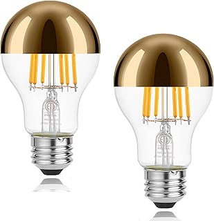LED Glühbirne E27 6W – 2 Stück, Warmweiß 2700K, Dimmbar, Vintage Edison-Stil mit ‌Goldene A6…