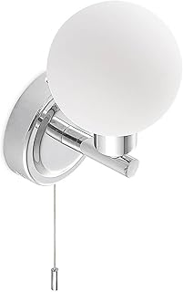 Lindby Wandleuchte, Wandlampe Bad Zaniba (spritzwassergeschützt (Modern) in Chrom aus Metall (1 …