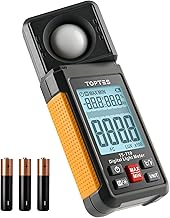 TopTes TS-710 Luxmeter mit 180º drehbarem Sensor, 0-200.000 Lux Lichtmessgerät mit Großes Back…