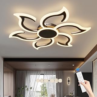 88cm Deckenlampe Wohnzimmer, Fernbedienung, Lichtspeicher, Dimmbar, Wohnzimmerlampe Decke Blume, …