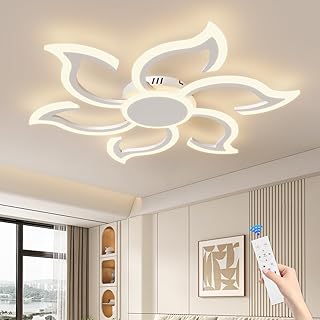 88cm Deckenlampe Wohnzimmer, Fernbedienung, Lichtspeicher, Dimmbar, Wohnzimmerlampe Decke Blume, …