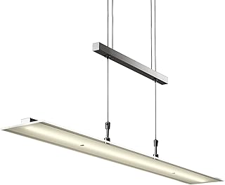 B.K.Licht – LED Pendelleuchte stufenlos höhenverstellbar, dimmbar via Touch, warmweiße Lichtfar…