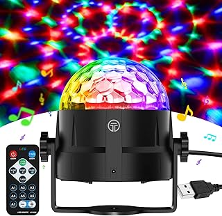 Gobikey Discokugel, 360° Rotierende Musik Activated Discolicht LED Party Lampe mit Fernbedienung…