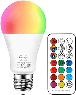 ChangM RGBW LED Lampen, 10W E27 LED Farbige Licht Leuchtmit RGB LED Leuchtmittel Dimmbar mit Fern…