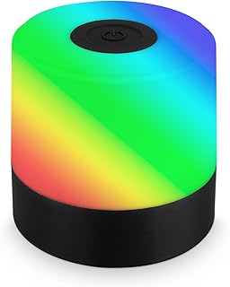 BRILONER – Mini LED Tischlampe kabellos mit Touch buntes RGB+w Licht, Nachttischlampe, Leselampe,…