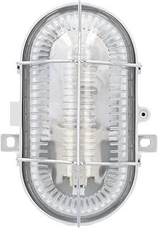 UNITEC Ovalleuchte mit Metallkorb, geeignet für Keller, Garage, Garten und mehr, Schutzart IP44,…