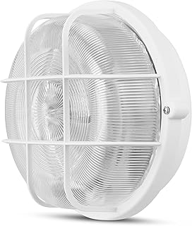 REV Kellerlampe – Feuchtraumlampe IP44, E27 Fassung (bis 60W), Werkstattlampe, Kellerleuchte rund…