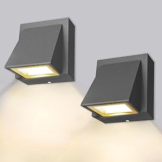 BENMA 8W LED Wandlampe Innen/Außen, Wandleuchte 2 Stück – Gray, Wandlampe warmweiß 3000K Auße…