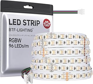 BTF-LIGHTING RGBWW LED Streifen 5050SMD RGBW 4IN1 LED-Band RGB+Warmweiß (2700-3000K) 24V 5M 96LE…