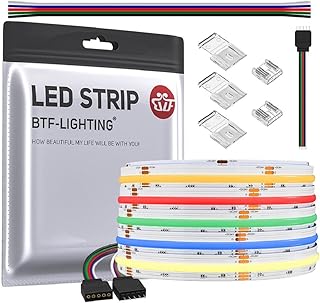 BTF-LIGHTING FCOB COB RGBWW(2700K) Hohe Dichte Flexibel LED Streifen 5M 896LED/M 4480LEDs DC24V I…