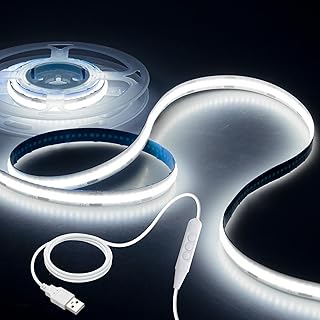 Aclorol 1M Kaltweiß COB LED Streifen Flexible 5V USB TV LED Hintergrundbeleuchtung Ultrahell Dim…