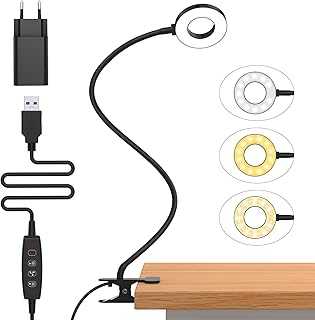 iZELL 23 LED Leselampe Bett Dimmbar -【3 Modi & 10 Helligkeitsstufen】 Augenschutz Klemmlampe m…