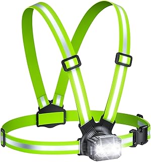 Rolgno 500 Lumen Lauflicht, Lauflampe Joggen mit 360° Reflektoren, USB-C Wiederaufladbar Brustla…