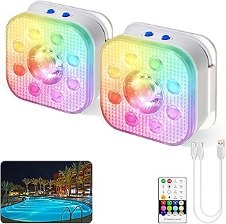 HL Unterwasser Licht mit Fernbedienung,RGB LED Schwimmende Poolbeleuchtung, Pool Magnetic Beleuch…