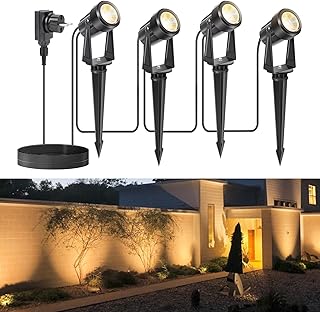 NIORSUN Gartenbeleuchtung LED, Warmweiß 3000K LED Strahler, IP67 Wasserdichter Gartenstrahler, 1…
