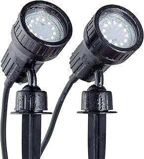 B.K.Licht – 2er Set LED Gartenstrahler außen mit Erdspieß u. Wandhalterung, schwenkbar, warmwei…