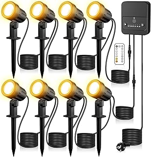 MEIKEE Gartenbeleuchtung 2700K 4000K 6000K Auto On/Off 3 Helligkeit 2 Dynamische Modi IP66 Wasser…