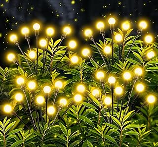 Solarlampen für Garten Außen, 4 Stück 10 LED Superhelle 2 Lichtmodi Glühwürmchen Solarleucht…