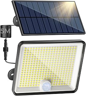 Peasur Solarlampen für Außen mit Bewegungsmelder, 348 LED Solar Strahler Außen, IP65 Wasserdic…