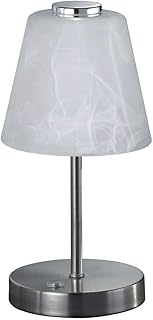 Reality Leuchten Emmy R52541907 LED Tischleuchte, Metall, 2.5 Watt, Nickel Matt, Glas alabasterfa…