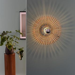 Lightbox Wandleuchte Ø 33 cm Gold – dekorative Wandlampe mit spektakulärem Lichteffekt – E27 Fa…