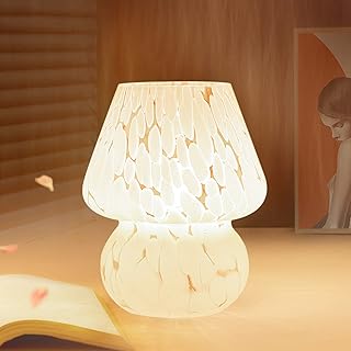 ONEWISH Pilzlampe, Kleine Nachttischlampe für Schlafzimmer, Wohnzimmer und Küche, Transparente …