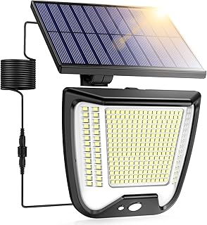 Solarlampen für Außen mit Bewegungsmelder LED Solarleuchte: 288 LED Solar Strahler Aussenleucht…
