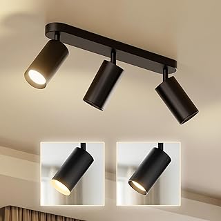 Scandinavian home Deckenstrahler 3-flammig – GU10 Deckenlampe Küche 360° Schwenkbar, Blendfrei,…