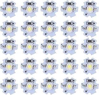 25 Stück 5V LED Licht LED Chip, 200LM 1W Hochleistungs LED Chips mit Aluminiumplatte, Lichtperle…