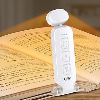 Gritin Leselampe Buch Klemme, USB C Wiederaufladbare Klemmleuchte für Lesen ins Bett, LED Buchla…