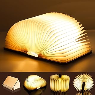 Luthando LED Buchlampe, Buch Licht Faltbare Buchlampe 12×9 cm, LED Stimmungsbeleuchtung USB Aufla…