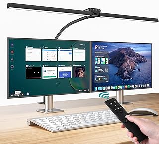 vatato Doppelkopf Schreibtischlampe LED, Dimmbar 24W 80CM Schreibtischlampe für Homeoffice, klem…