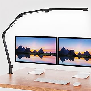 AILBTON LED Schreibtischlampe mit Clip,Mehrwinkel-Flexible 4 Abschnitte 3 Lichtquellen Büroschre…