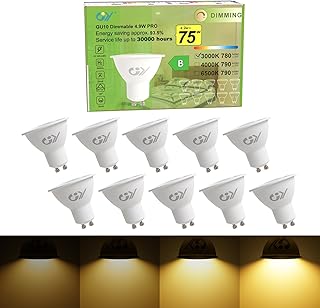 GY GU10 Led Dimmbar Warmweiss Lampe, 4.9W 780 Lumen 3000K Warmweiß Glühbirnen,75W lampe ersetzt…