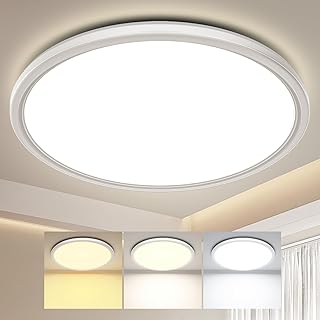 Deckenlampe LED Ultradünne Deckenleuchte mit Fernbedienung Dimmbar (3000K-6500K), 24W 2800LM, IP…